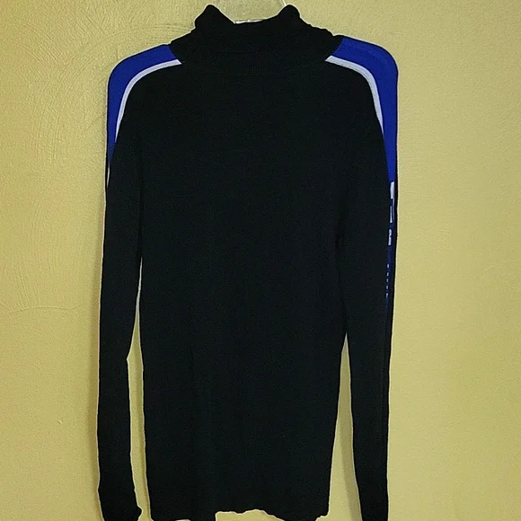 Harley Davidson oversized long turtleneck sweater with royal blue racer stripe - Picture 3 of 3